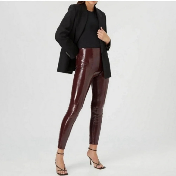SPANX SPANXshape Faux Patent Leather Vegan
Leggings Ruby Red Petite SMALL - Picture 13 of 14